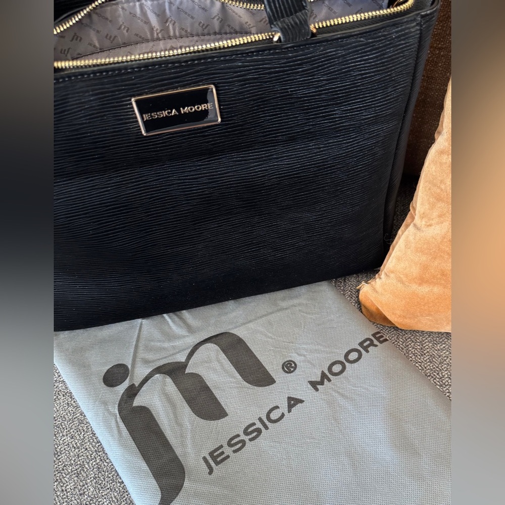 Jessica Moore Black Textured Travel Tote Bag NWT - Picture 14 of 15